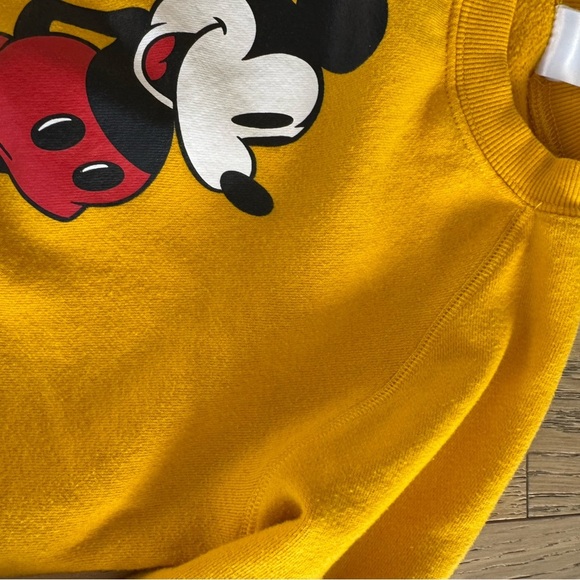 Disney Mickey Mouse Crew Neck Sweatshirt Yellow Size 11/12 - Picture 2 of 5